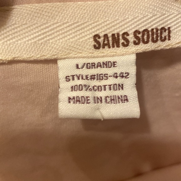 🐚 CROCHET SKIRT Tan Creme Nude Sans Souchi floral Cotton festival skirt Sz L - Picture 9 of 10